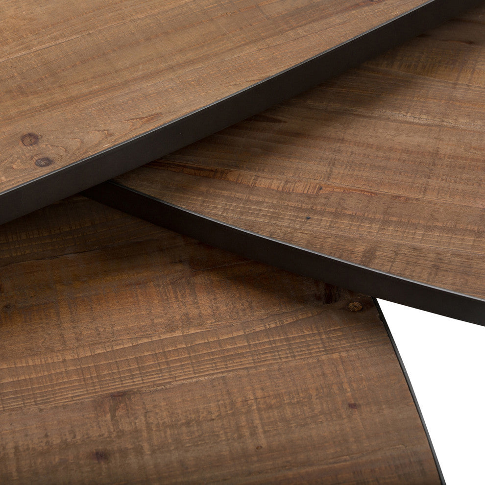 Aubrey 3 Piece Table Set - Distressed Wood