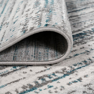 Loom Modern Strie' Area Rug, Gray/Turquoise, 4 X 6