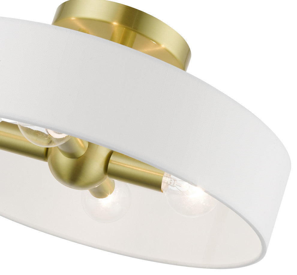 Venlo 4 Light Satin Brass With Shiny White Accents Semi-Flush