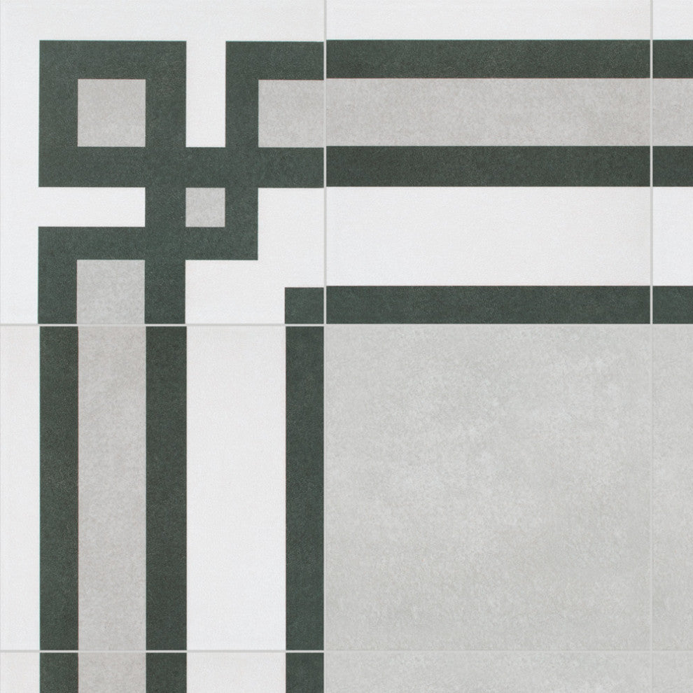 Twenties Ceramic Floor and Wall Tile, Plain Gray