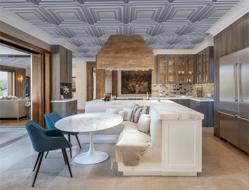 Pearl White 3D Ceiling Panels, 2'x2', 4 Sq Ft