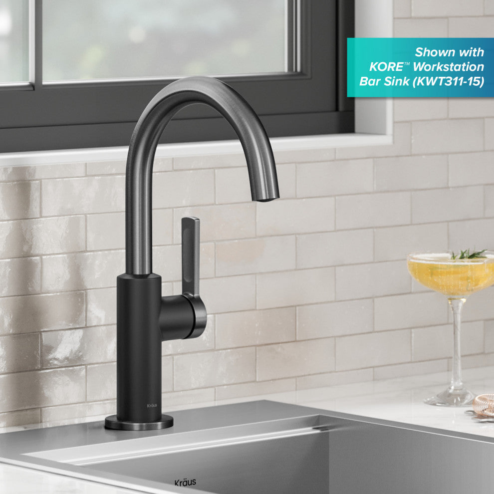 Oletto 1-Hole Kitchen Bar Faucet Matte Black