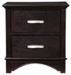 Wooden Nightstand with 2 Drawers Espresso Brown