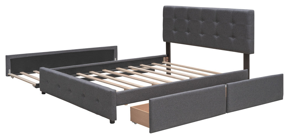 Gewnee Platform Bed with 2 Drawers and 1 Twin XL Trundle