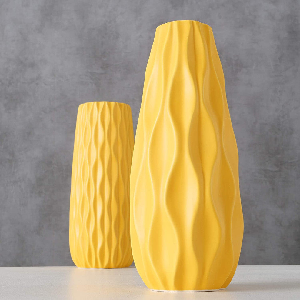 2 Piece Scandi Pop-Yellow Vases