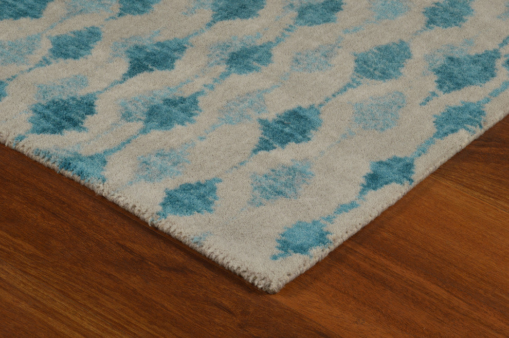 Blue Pendant Contemporary Modern Area Rug, 5'x7'