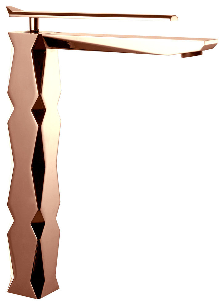 Ikon Faucet For High Vessel Sink, Rose Gold