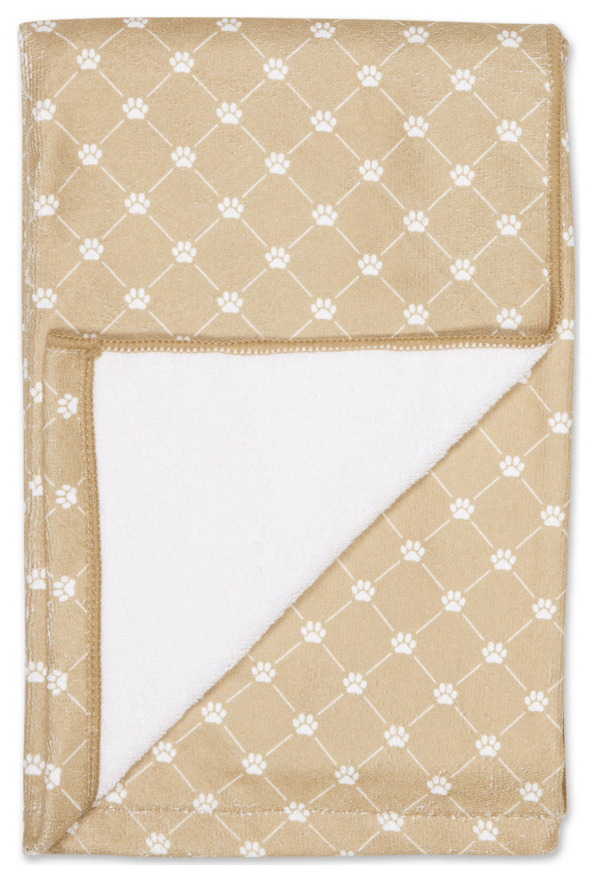 Taupe Printed Trellis Paw Pet Towel