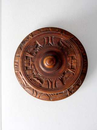 Consigned, Vintage Carved Wood Cake Stand