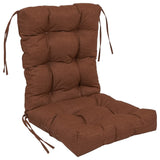 18"X38" Spun Polyester Solid Outdoor Tufted Chair Cushion, Cocoa