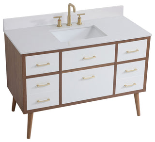Bella 48" Bathroom Vanity, White With Backsplash