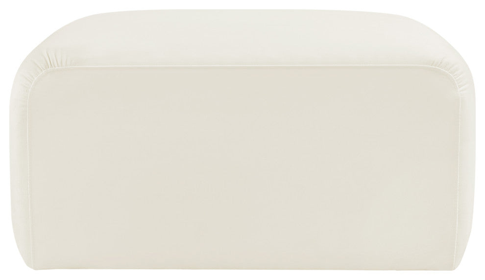 Arc Upholstered Modular Component, Cream, 1-Piece: Ottoman, Velvet