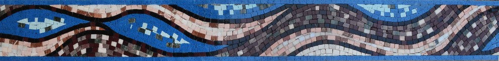 Mosaic Border, Abstract Wave, 12"x4"