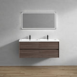 Kingdee Red Oak Wall Mounted Vanity With Reinforced Acrylic Sink, 60''