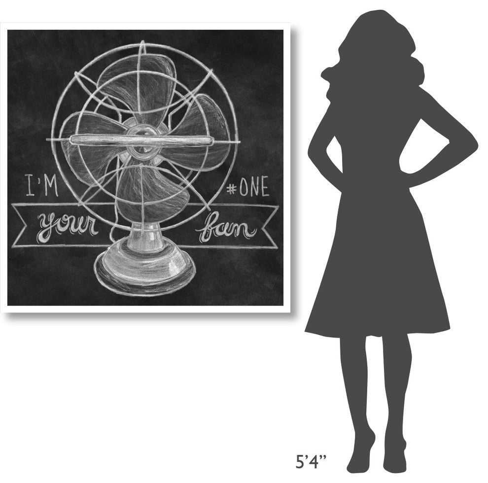 "Retro Fan Chalk" Digital Paper Print by Mary Urban, 42"x42"