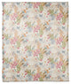 Butterfly Bird Floral on White 50x60 Coral Fleece Blanket