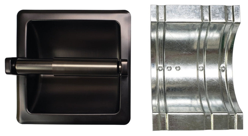 Arista Recessed Toilet Paper Holder with Galvanized Mounting Plate, Oil Rubbed Bronze