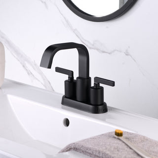 Luxier MSC14-T Single-Handle Bathroom Faucet With Drain, Matte Black