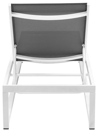 Maldives Water Resistant Mesh Patio Adjustable Chaise Lounge, Gray, White Frame