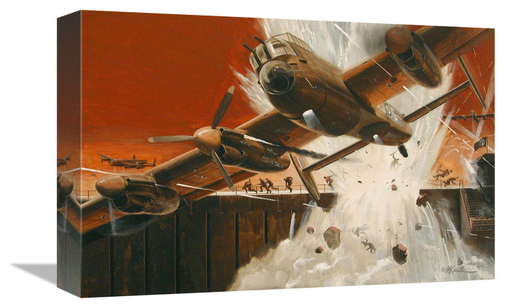 "Dam Busters" Stretched Canvas Giclee by Mort Kunstler, 16"x11"