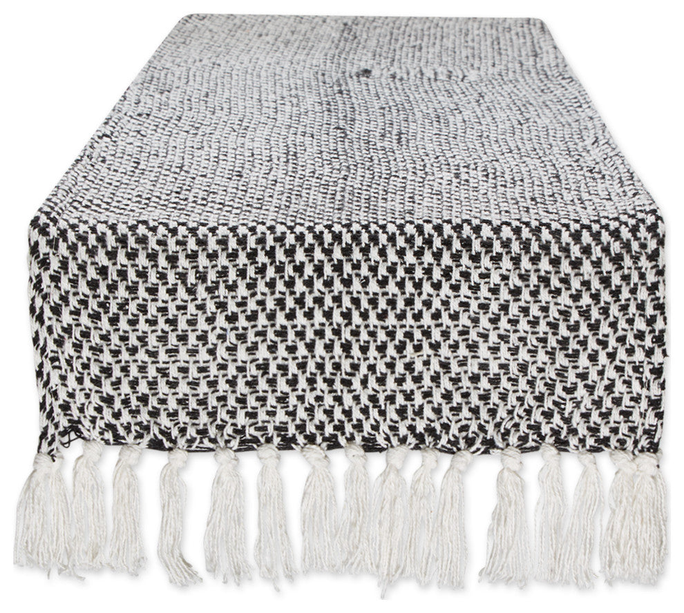 Black Woven Table Runner 15x72