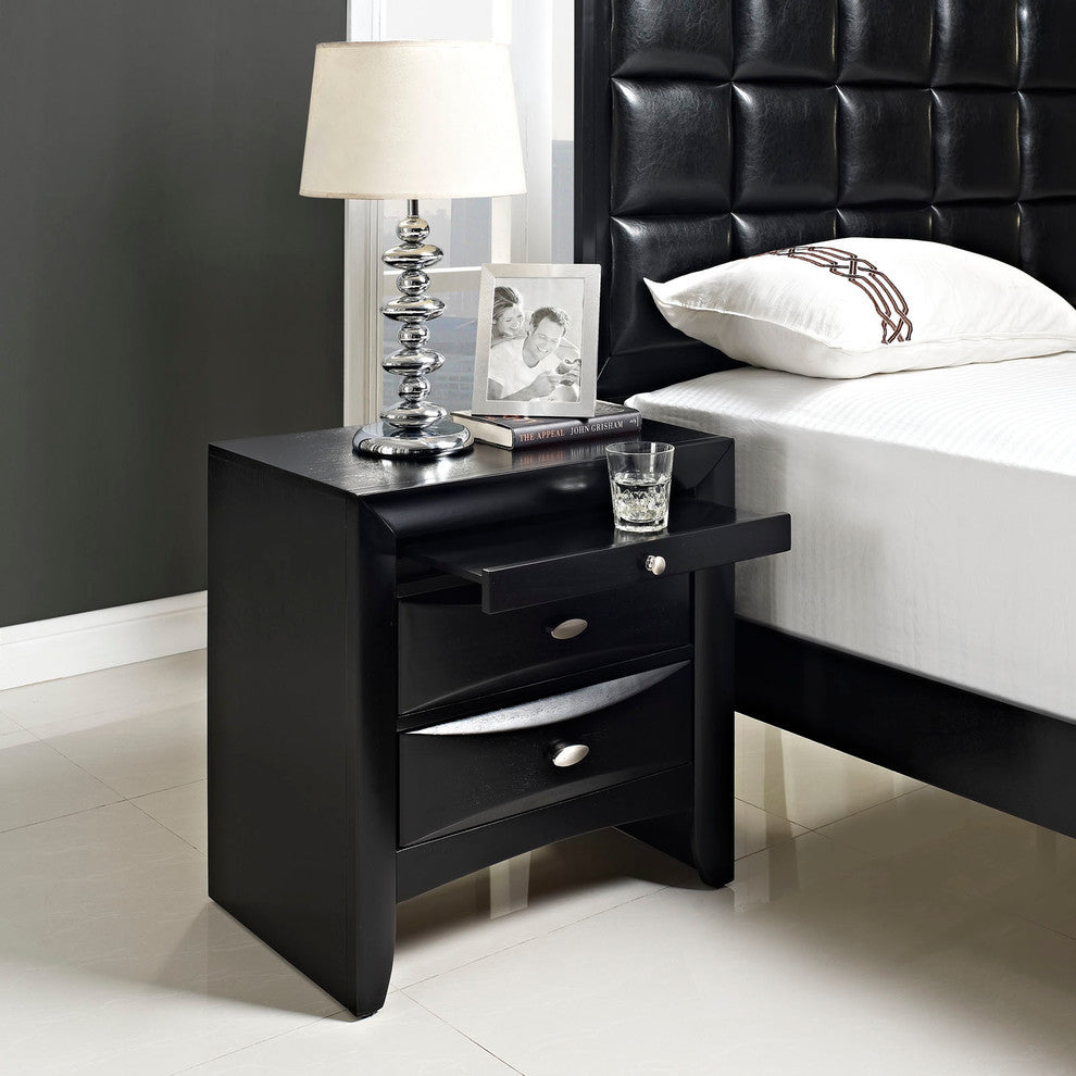 Modern Contemporary Bedroom 2-Piece SetQueen Bedroom Set Black