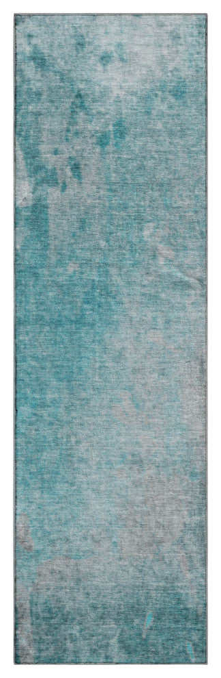 Premium Machine Washable Mayfield AMF562 Teal 2'3" x 7'6" Runner Rug