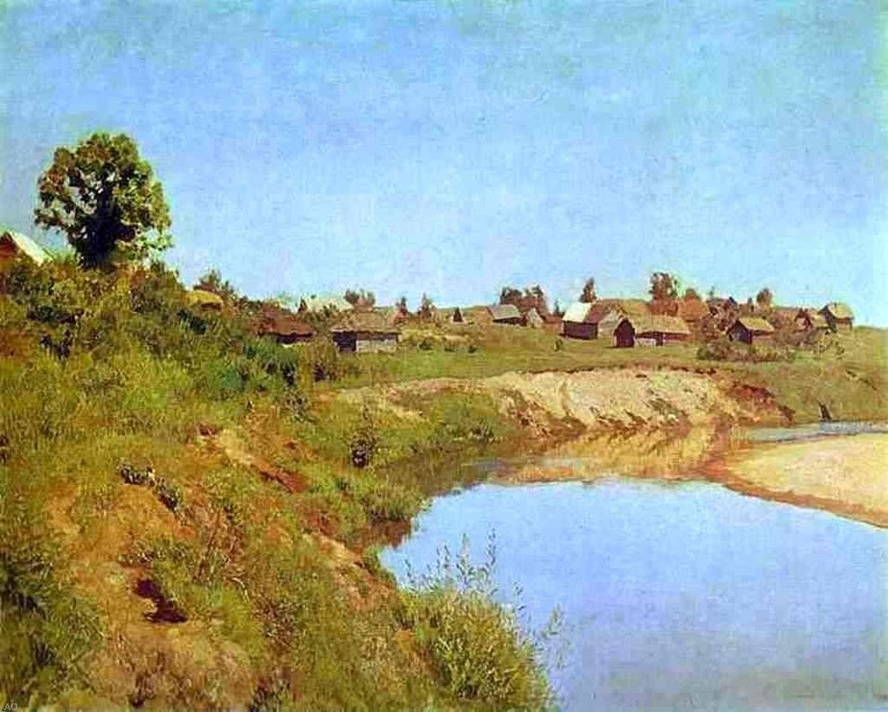 Isaac Ilich Levitan Village on the Bank of a River Wall Decal