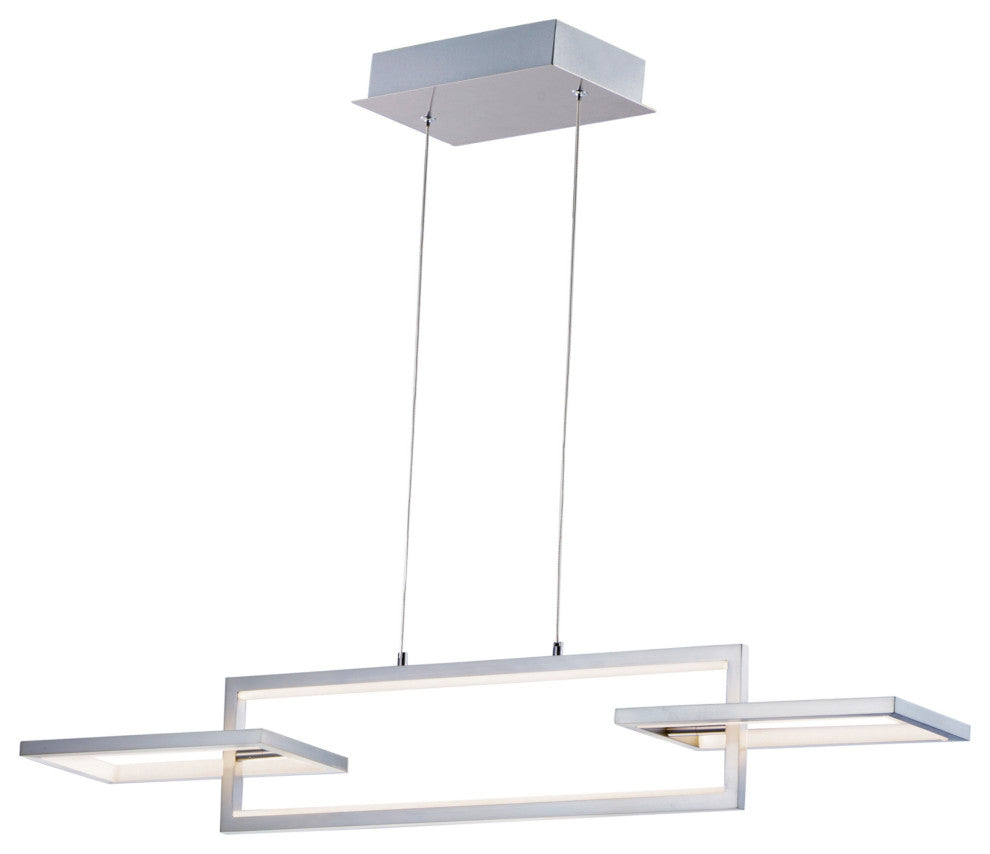 ET2 E20354 Link 3 Light 42"W LED Linear Chandelier - Satin Nickel