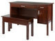 Emmett 2-Pc Desk with Bench, Walnut