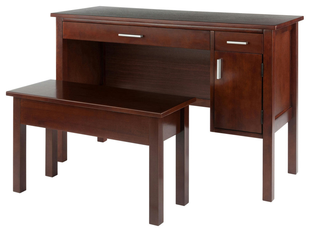 Emmett 2-Pc Desk with Bench, Walnut