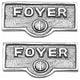 2 Switch Plate Tags FOYER Name Signs Labels Chrome Brass |