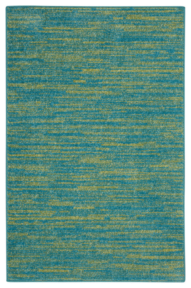 Nourison Essentials 2' x 4' Blue Green Outdoor Area Rug