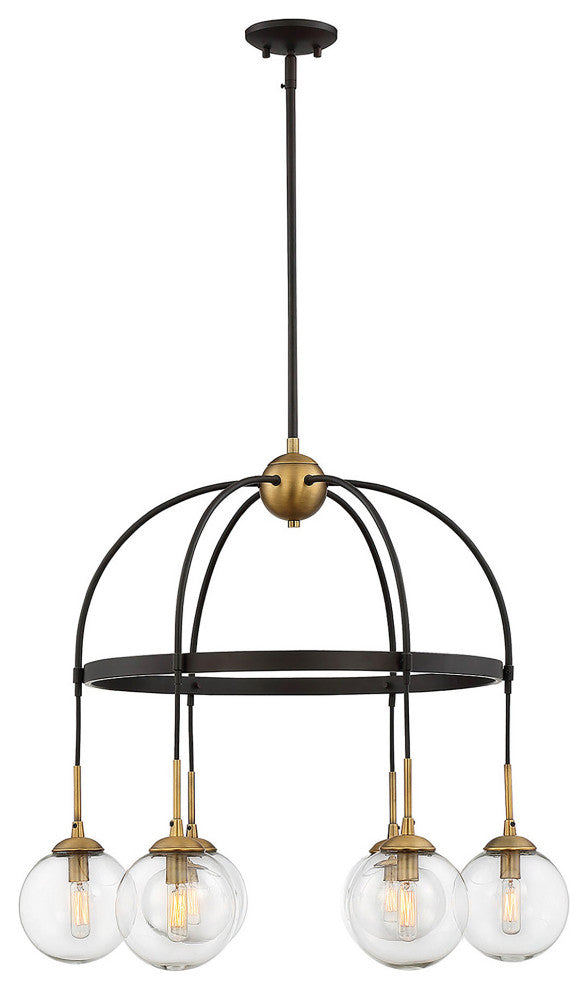WAREHOUSE OF TIFFANY'S XL6021-5 Hughes 26 in. 6-Light Oil Rubbed Bronze Finish