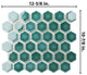 Hudson Due 2" Hex Emerald Porcelain Floor and Wall Tile