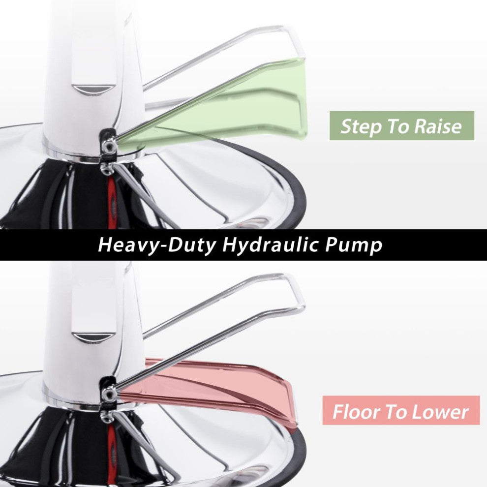 Deluxe Reclining Barber Chair With Heavy-Duty Pump