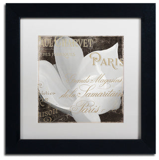 Color Bakery 'Fleurs Blanc II' Art, Black Frame, White Matte, 11"x11"