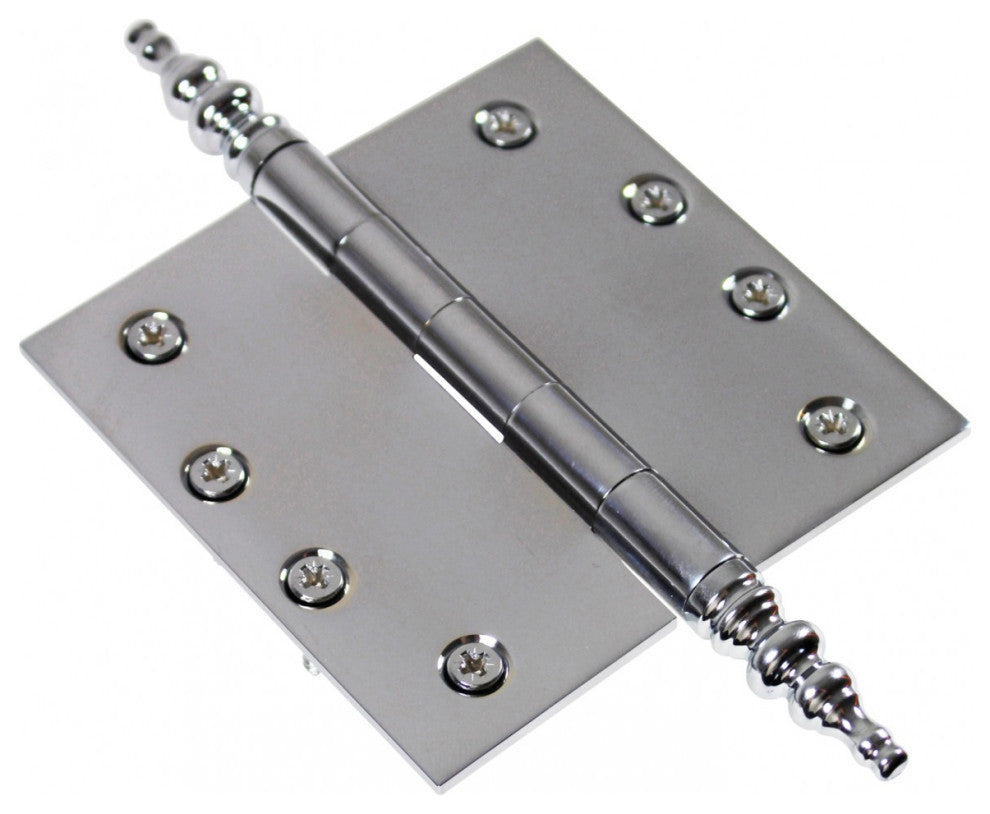 Chrome Solid Brass Cabinet Hinge Temple Tip 4" |
