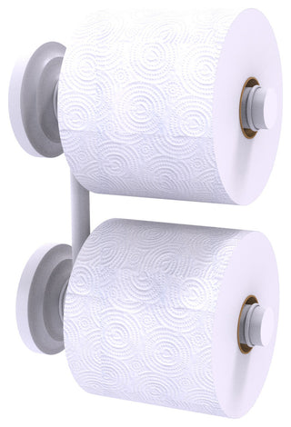 Que New 2 Roll Reserve Roll Toilet Paper Holder, Matte White