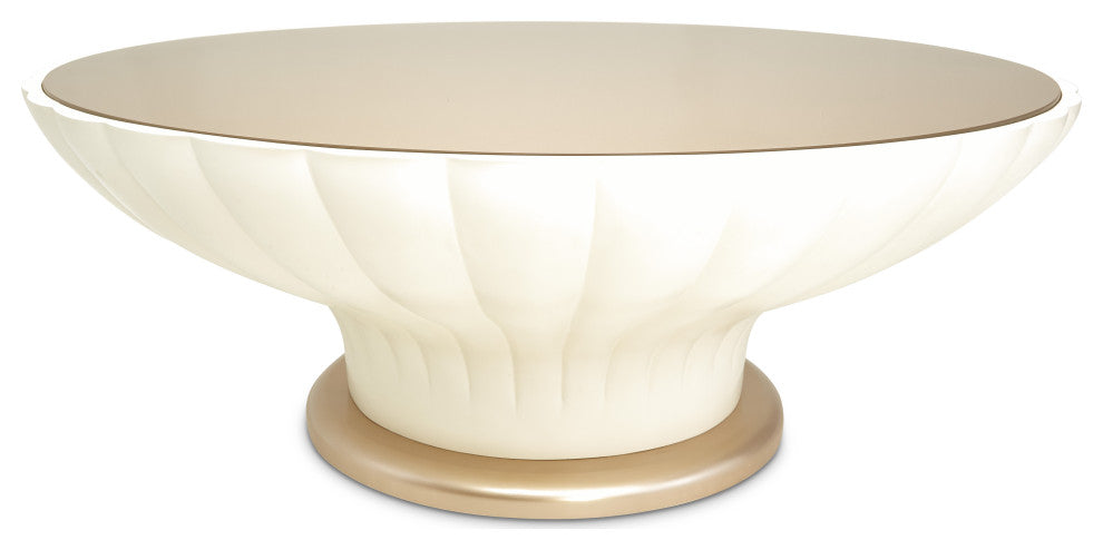 La Rachelle Scalloped Round Cocktail Table - Medium Champagne