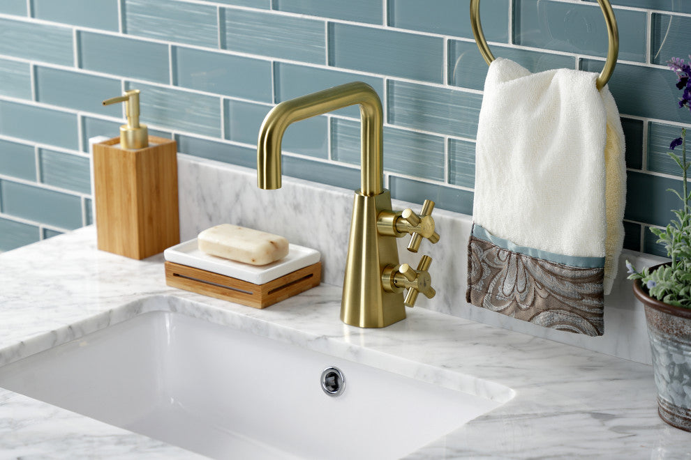 Kingston Brass KS2267DX Two-Handle Single-Hole Bathroom Faucet, Push Pop-Up