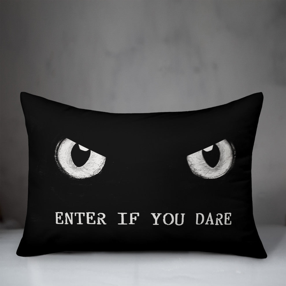 Enter If You Dare Eyes 14x20 Spun Poly Pillow