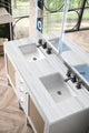 Addison 60" Double Vanity Cabinet, Glossy White, Arctic Fall Solid Surface