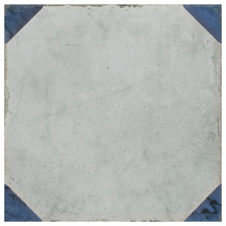 Renaissance Deco Indigo Corner Porcelain Floor and Wall Tile
