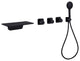 Triple Handles Wall Mounted Tub Faucet with Multi Function Hand Shower