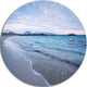 Waves Splashing The Calm Seashore, Modern Seascape Round Wall Art, 11"