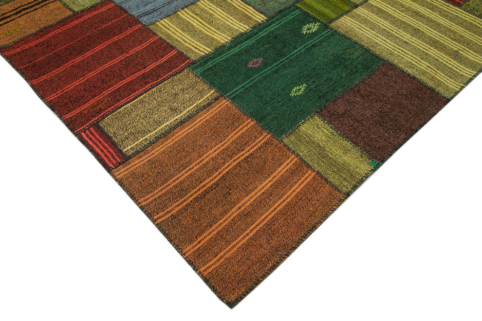Rug N Carpet - Handmade Turkish 8' 2'' x 11' 7'' Rustic Patchwork Kilim Rug