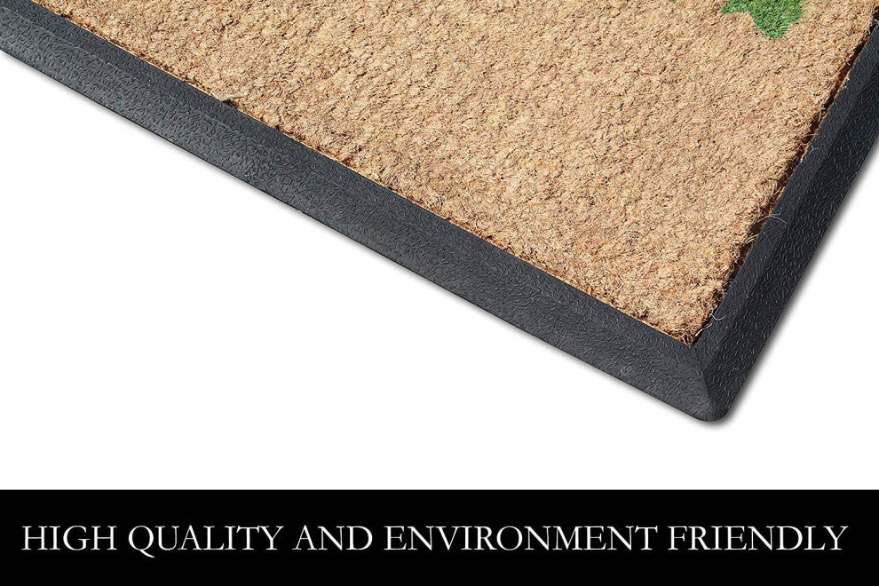 A1HC Hand-Crafted Rubber Coir Life of Tree Double Door Mat, 30" X 48"