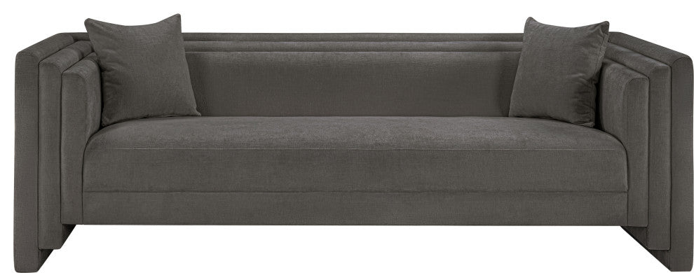 Everett Upholstered Sofa, Grey, Chenille Fabric