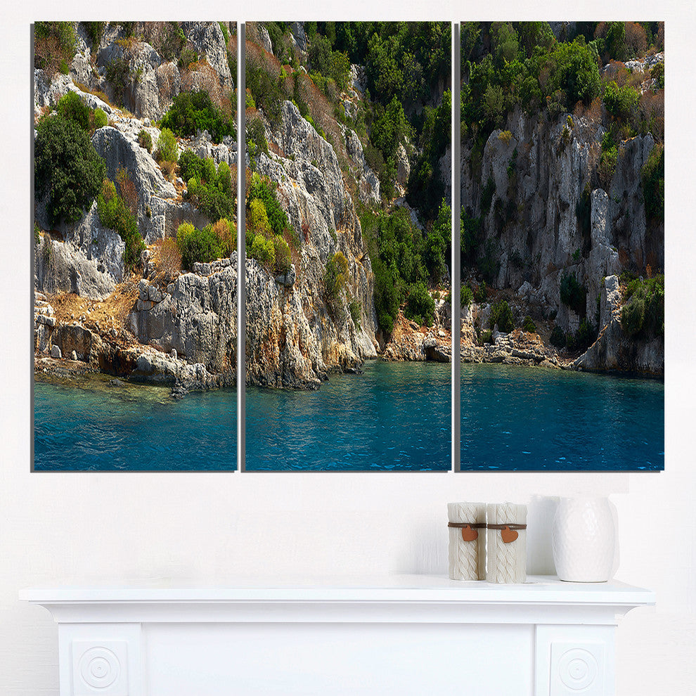 "Beautiful Turkey Tropical Beach" Metal Wall Art, 3 Panels, 36"x28"